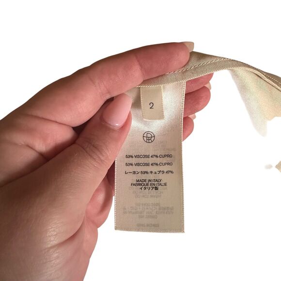 THE ROW Berilla Satin Buttoned Blouse Tea White NWT 2 - Picture 8 of 8